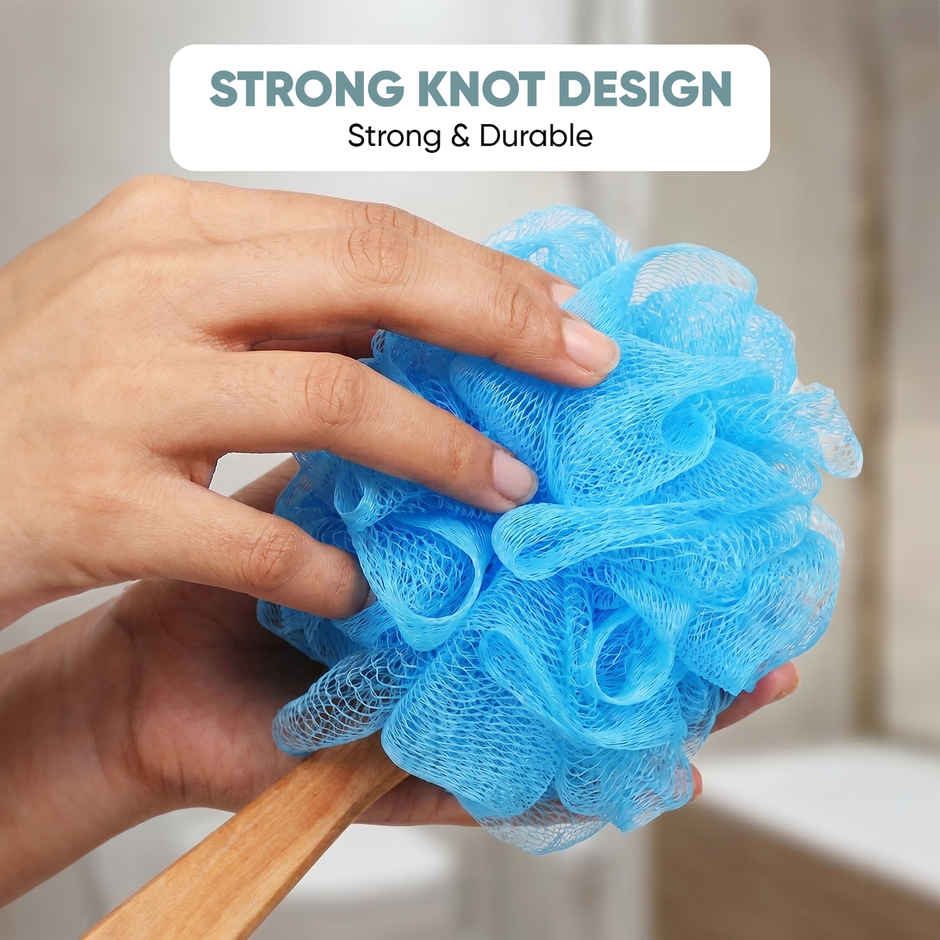 VEGA Soft Bristle Bath Brush With Ergonomic Handle | Plastic | Color May Vary