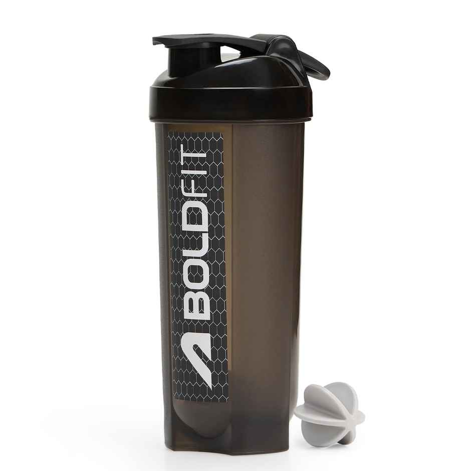 Boldfit Gym Typhoon Shaker Bottle | 700 ml | 100% Leakproof | Black