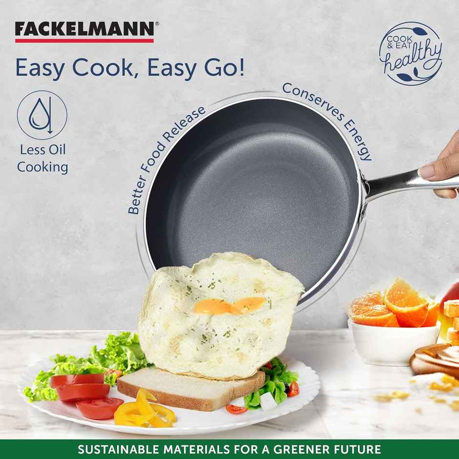 Fackelmann Ceramic Nonstick Fry Pan 24cm, German Tech, Induction, Egg Pan, Frying, Tossing, Saute