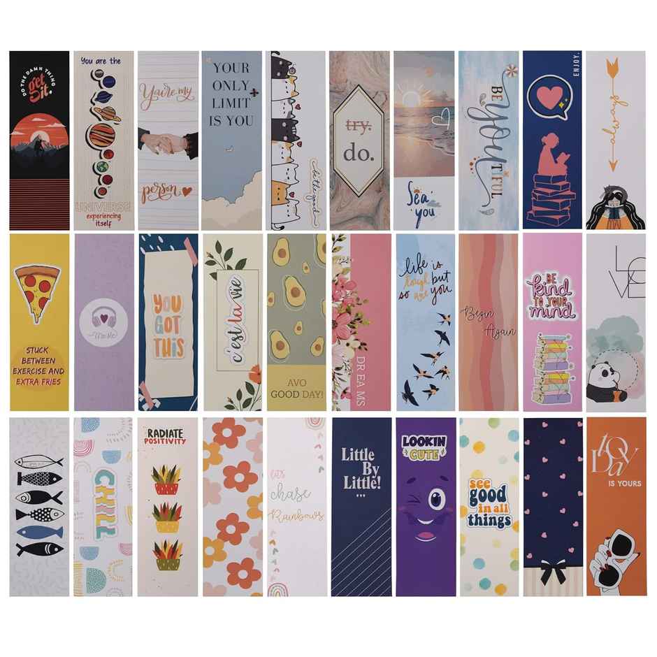 Papboo Set Of 30 Unique Designer Bookmarks( Size - 6 * 2 Inches)