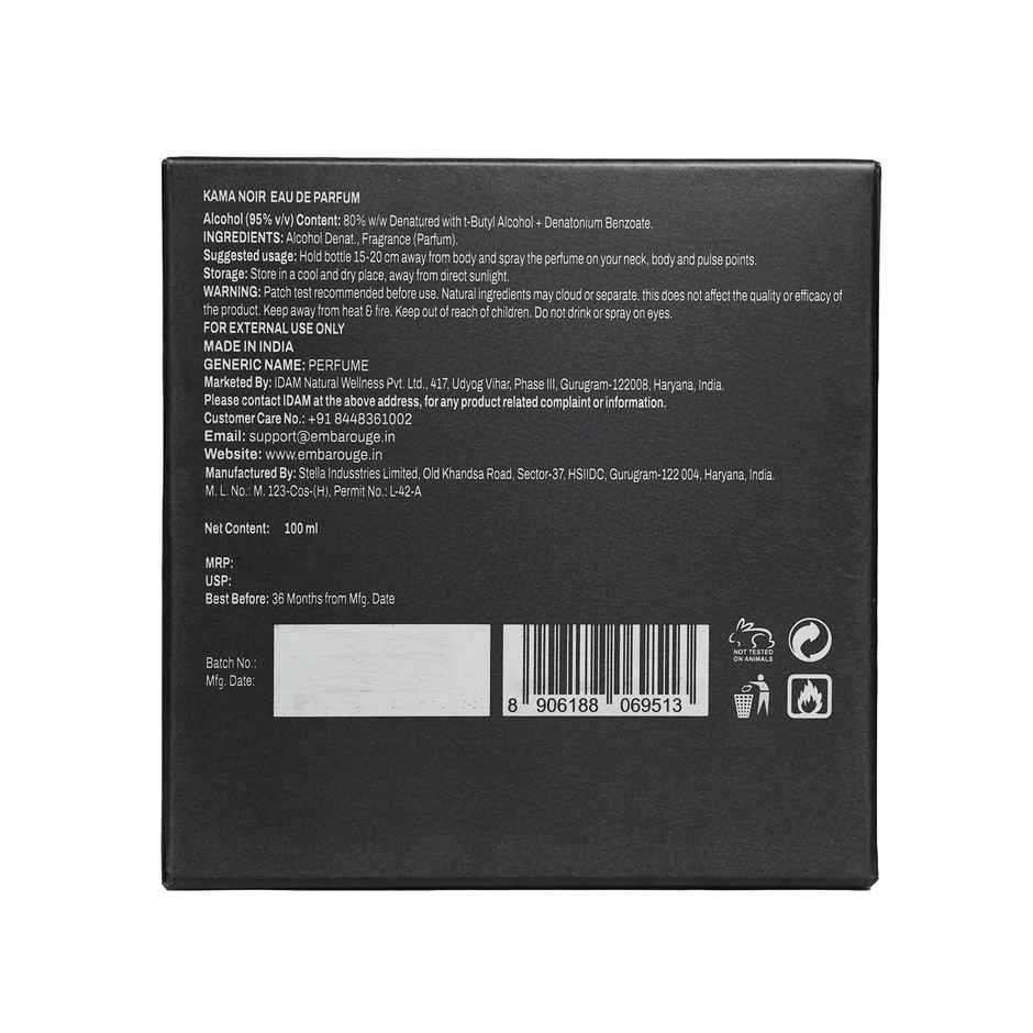 Embarouge Kama Noir Luxury Gourmand Perfume for Man | Cinnamon, Apple & Vanilla Notes