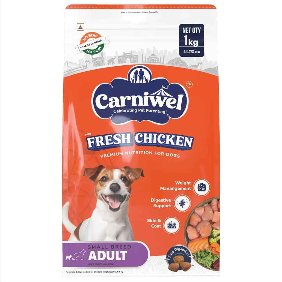 Carniwel Fresh Chicken Dry Dog Food For Small Breed, Adult