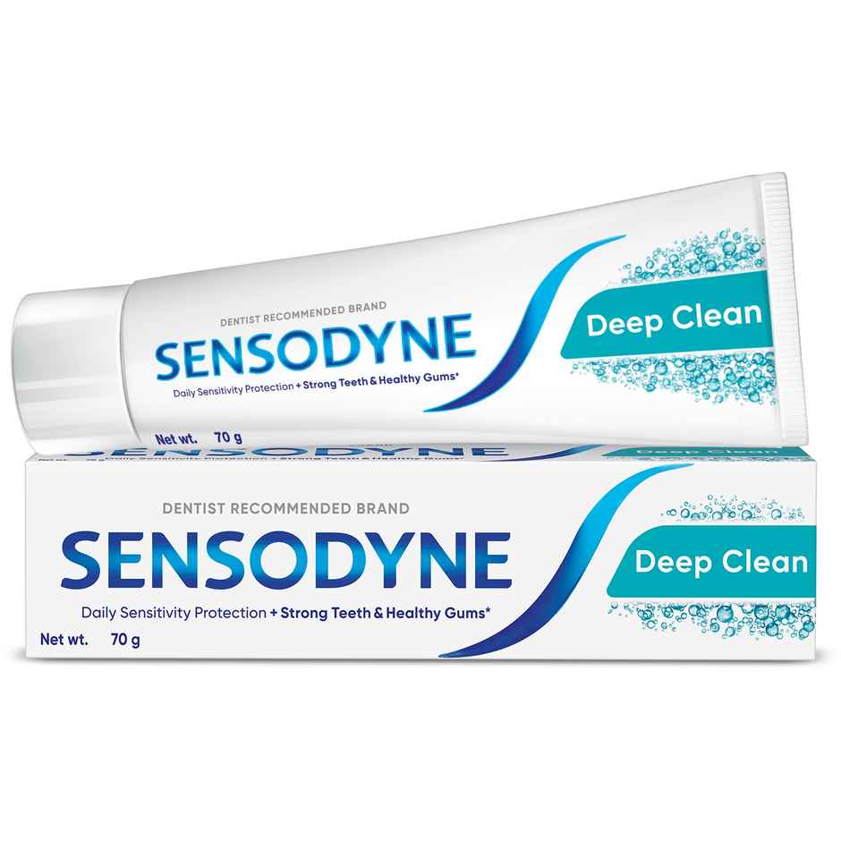 Sensodyne Mouthwash Complete Protection+ (100ml) & Sensodyne Toothpaste Deep Clean, Sensitive Tooth Paste For Advanced Cleaning And Lasting Freshness (70g) Combo