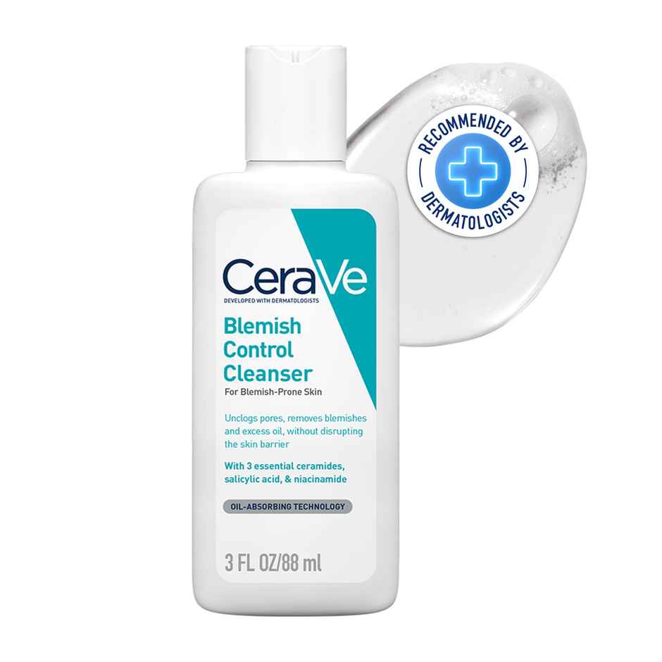CeraVe Blemish Control Cleanser Face Wash With 2% Salicylic Acid & Niacinamide For Acne-Prone Skin