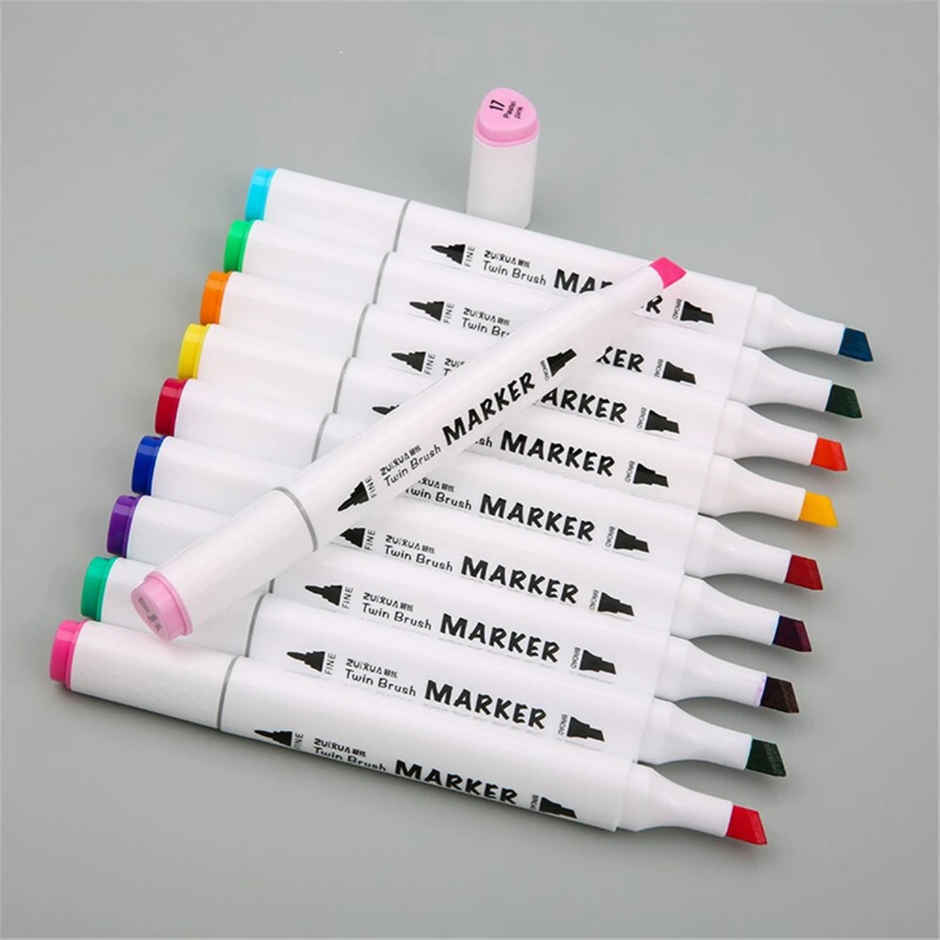 Alcohol Markers Dual Twin Tip Art Sketch Pens Touch Marker For Manga Portrait Fashion (12 Colors)