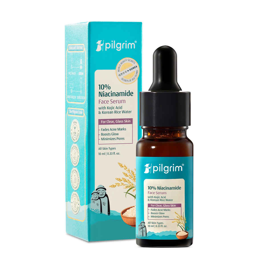 Pilgrim 10% Niacinamide Face Serum with Kojic Acid for Acne Marks, Clear & Glowing Skin