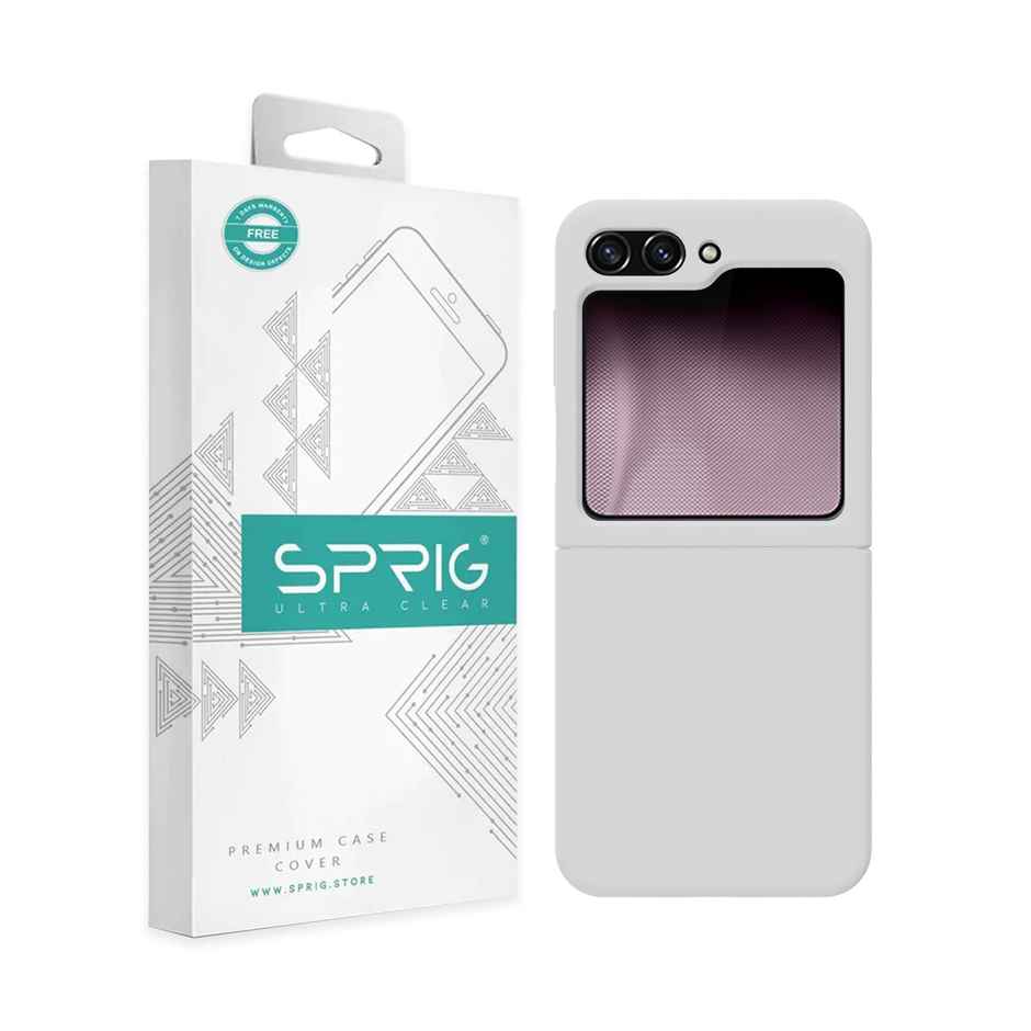 Sprig Premium Back Cover for Samsung Galaxy Z Flip 5 Phone Liquid Shock Proof | White
