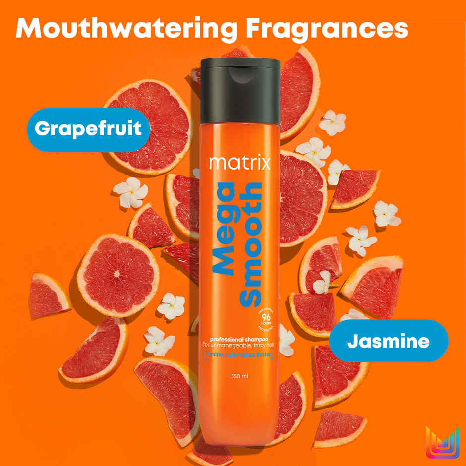 Matrix Mega Smooth Shampoo Conditioner Combo, Defy Frizz For 4 Days, For All Hair Type, Paraben-free