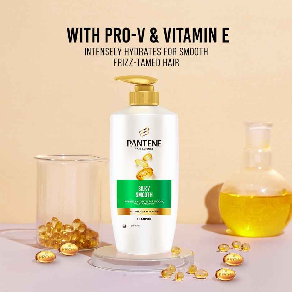 Pantene Hair Science Silky Smooth Shampoo With Vitamin E Hydrated Hair