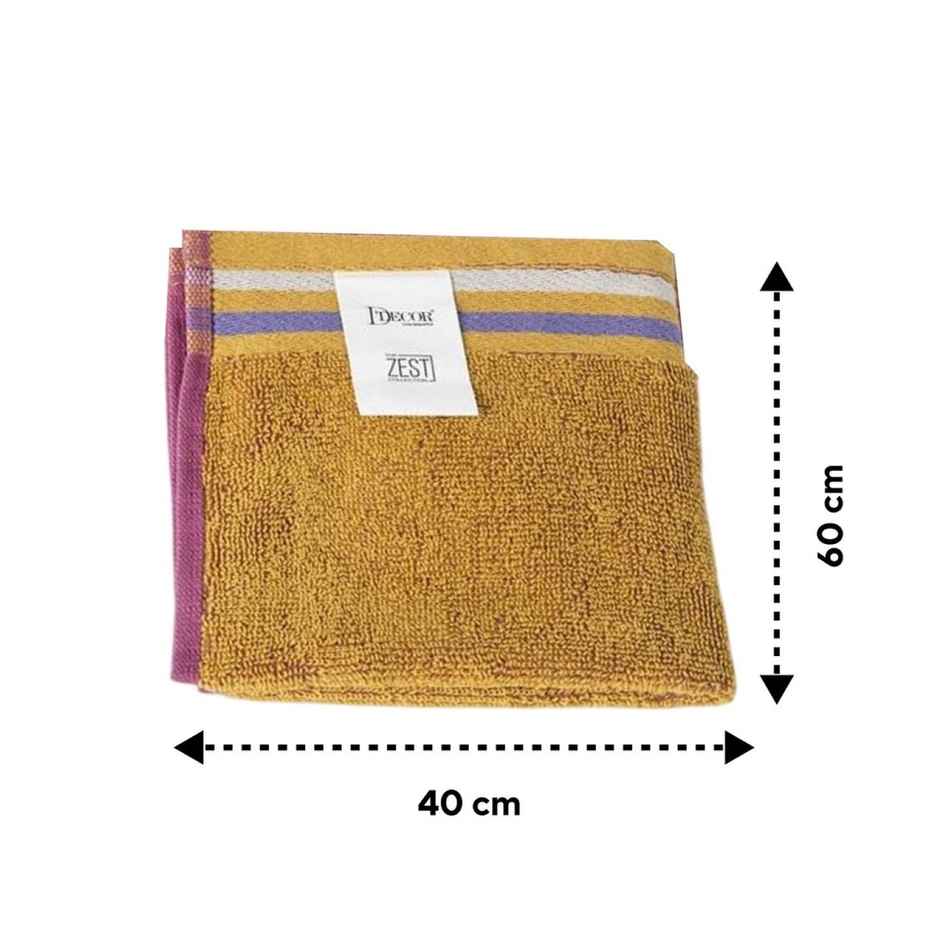 DDECOR Yarn Dyed Sporty Look 100% Cotton Reversible 500 GSM Face Towel - Pink/Yellow