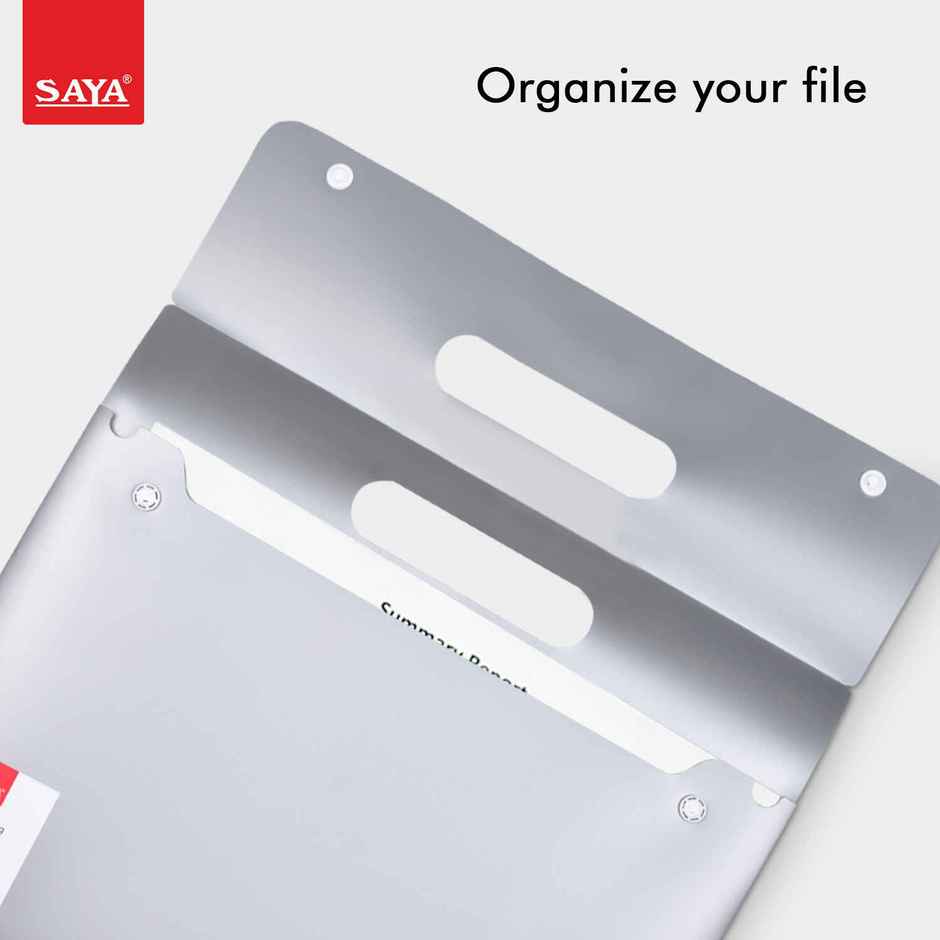 Saya Clear Document Bag | Waterproof File Organizer with Twin Button Closure & Card Pocket