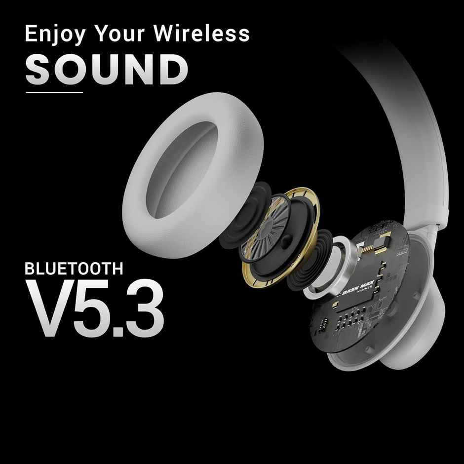 Hammer Touch Control Bash Max Over The Ear Wireless Bluetooth Headphones With Mic - Cool Grey