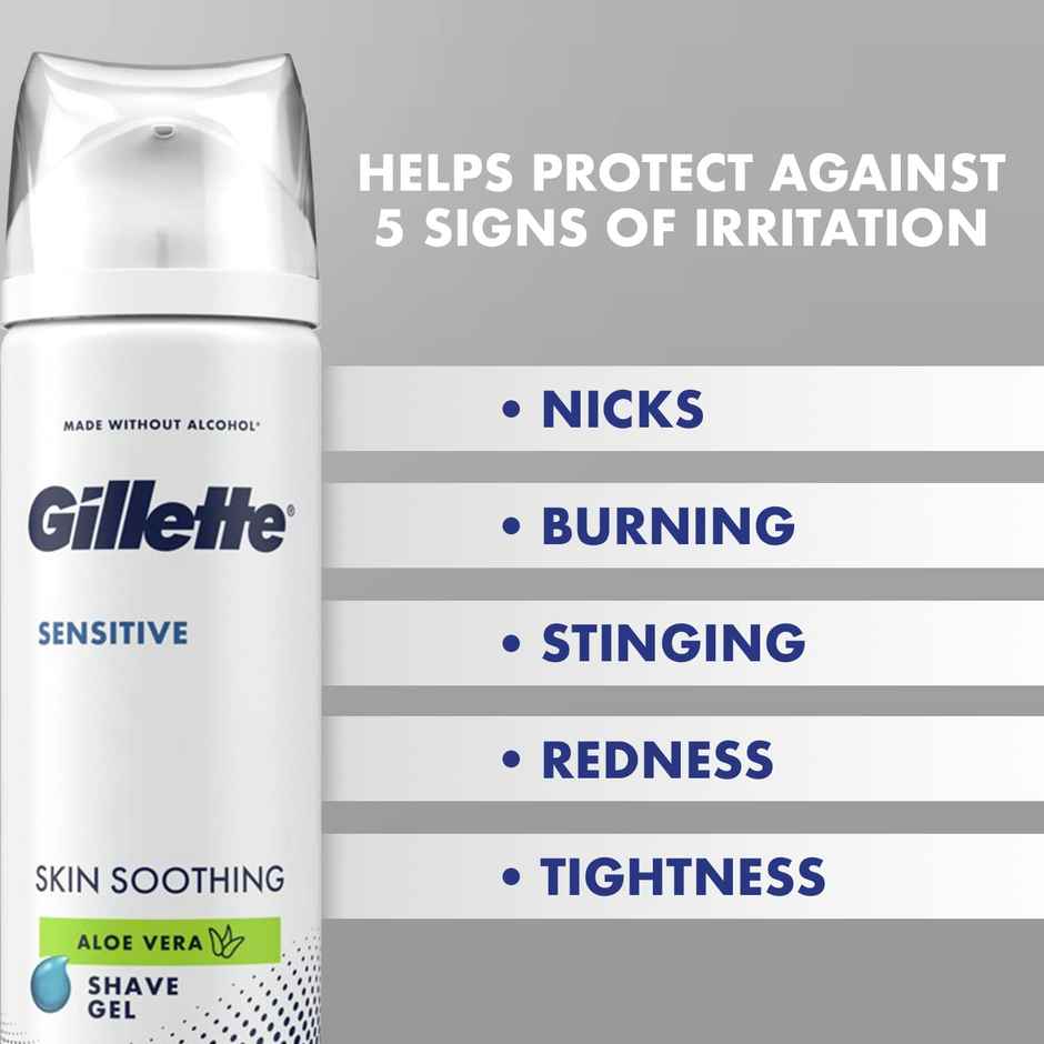 Gillette Sensitive Shaving Gel Soothing With Aloe Vera
