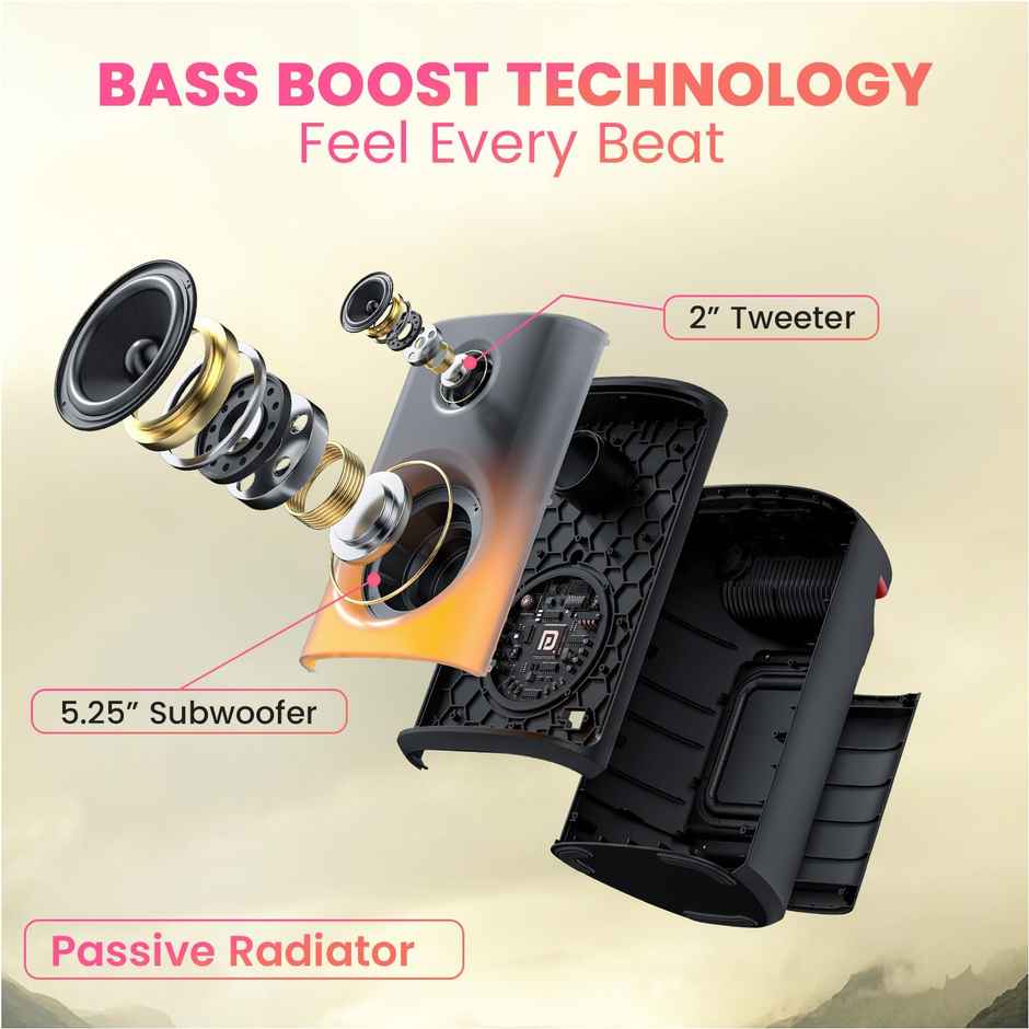 Portronics 60W High Power Party Speaker(Black)