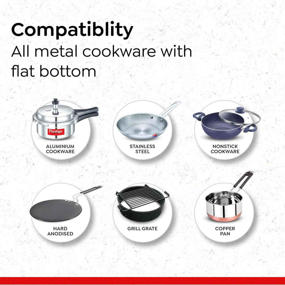 Prestige PIRC 1.0 2200W Infrared Cooktop, Preset Indian Menu Options & Timer, Black, 1Y Warranty,BIS