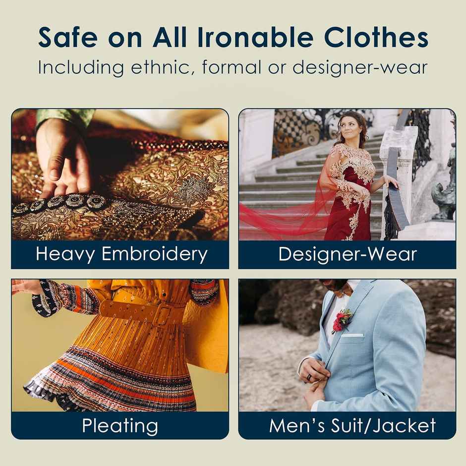 Agaro Signify Handheld Garment Steamer, 1500W, Wrinkle Remover, Iron, Ceramic Steam Nozzle, 260 ML Water Tank - Blue