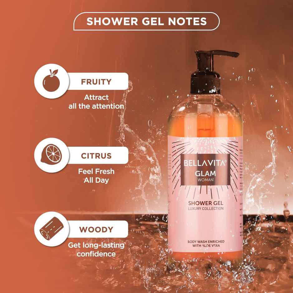 Bella Vita Luxury Glam Woman Body Wash Refreshing Shower Gel for Deep Cleansing