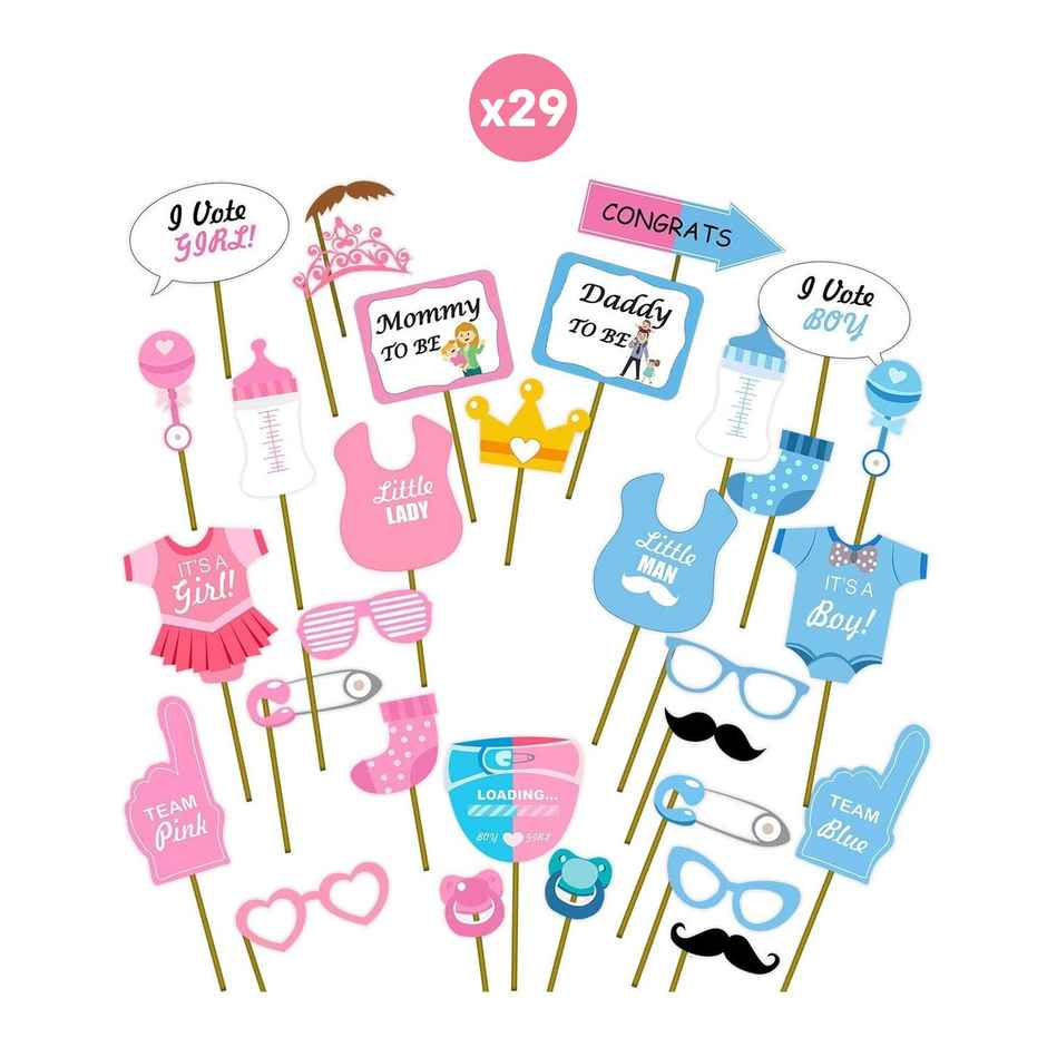 Party Propz Baby Shower Props For Photoshoot - Pack Of 29