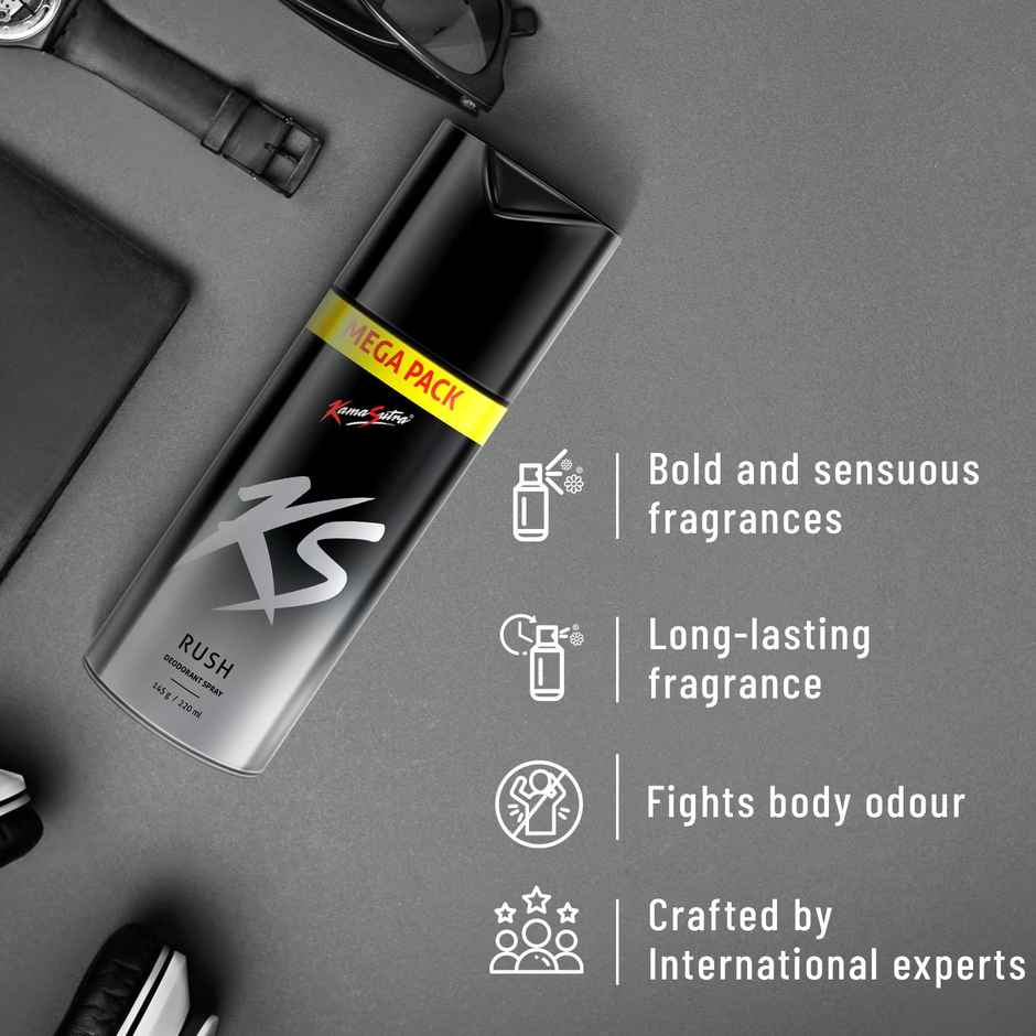 KamaSutra Rush Deo Longlasting Fragrance Spray for men