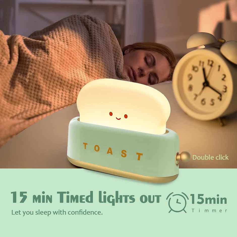 Hashwow Toaster Night Light Lamp Rechargeable |Small Lamps for Kids Bedside Decor