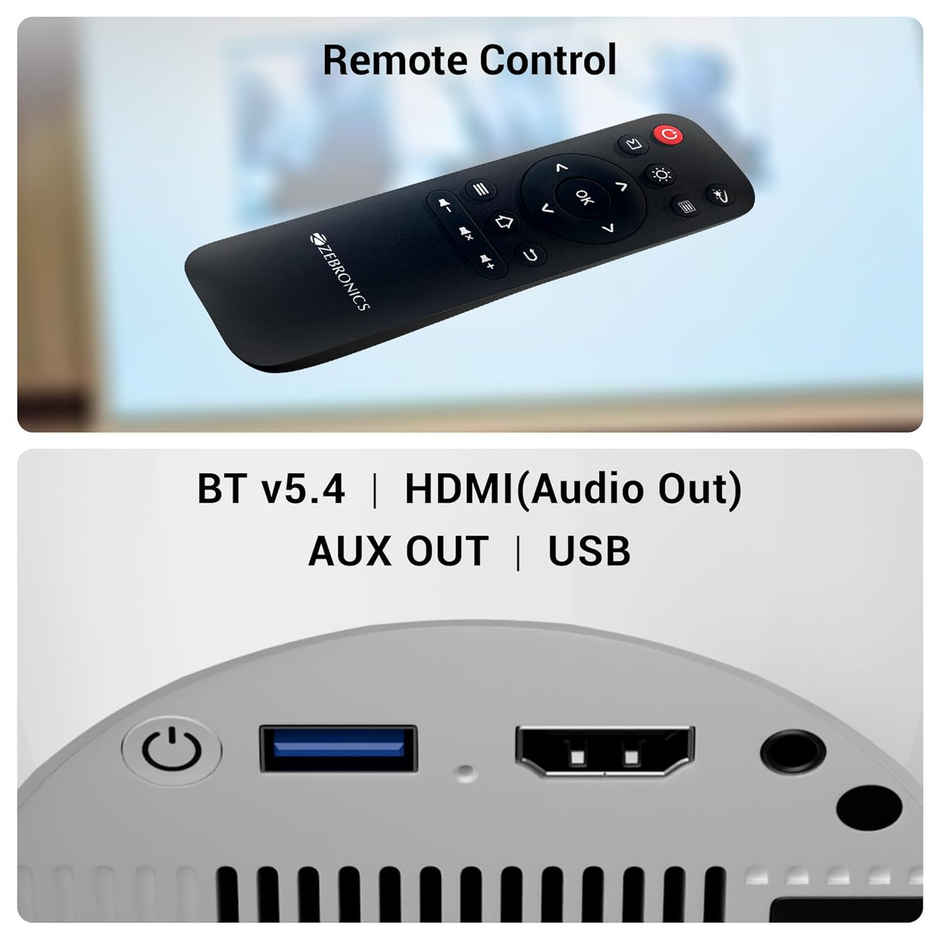 Zebronics Pixaplay 63 Smart LED Projector | 5000 Lumens | 150in | Android | 1080p WiFi | BT