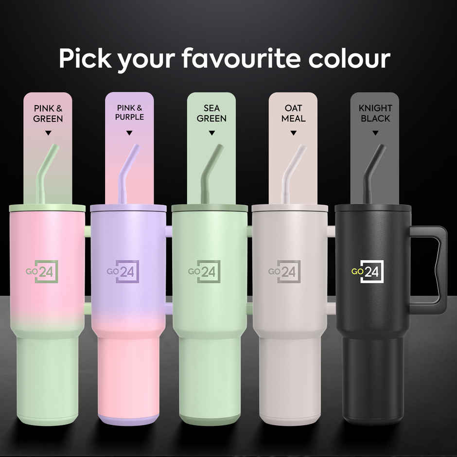 Go24 | Pexpo Stanzy ISI Certified Double Wall Insulated Stainless Steel Tumbler with Handle | 1.2 L