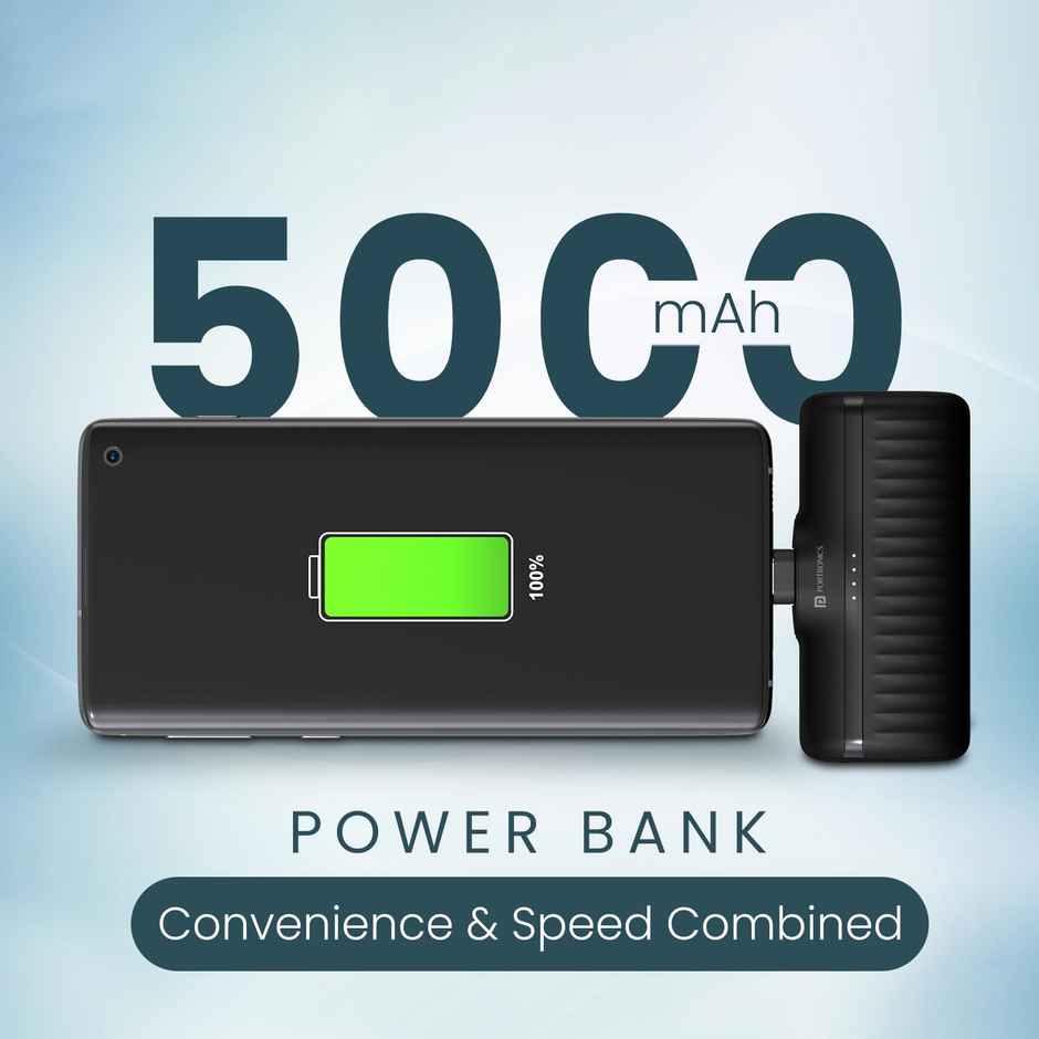 Portronics Power Pebble 5000 mAh Power Bank- Black