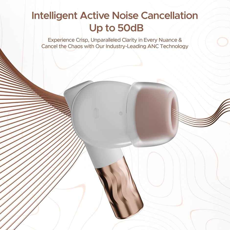 boAt Nirvana Zenith Truly Wireless in Ear Ear Buds W/dolby Audio, 50db Anc(Celestial White)