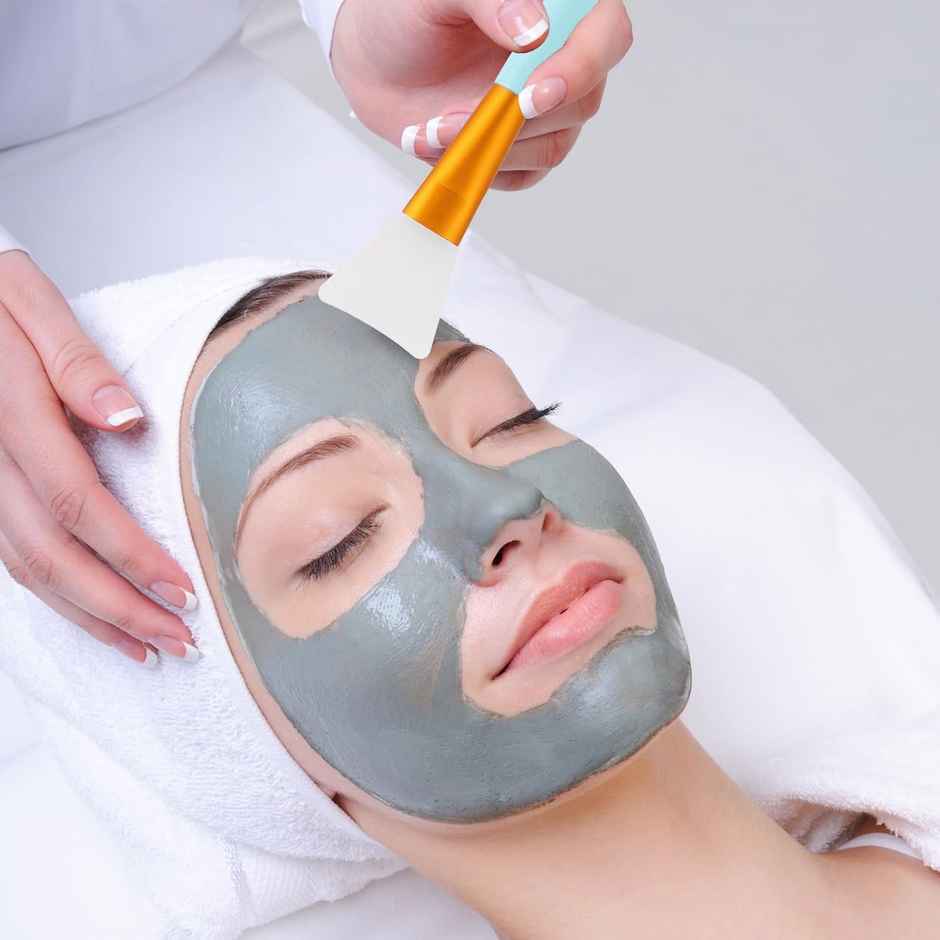 Bronson Professional Soft Hairless Silicone Mud Face Pack Brush Applicator (Color May Vary)