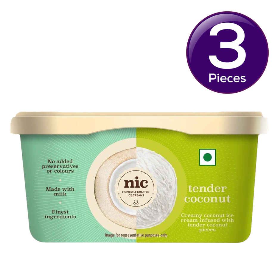 NIC Tender Coconut Ice Cream Tub Combo | Preservative Free | No Artificial Flavors