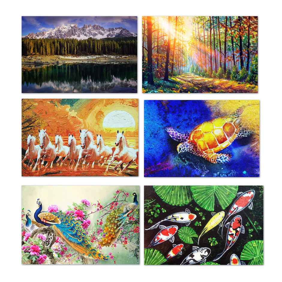 Paper Plane Design Vaastu Wall Poster | Set Of 6 | Size 12 x 18 Inch | D22