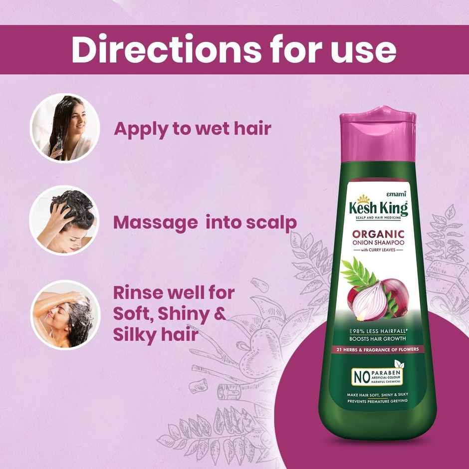 Kesh King Onion Shampoo With Curry Leaves Reduces Hair Fall