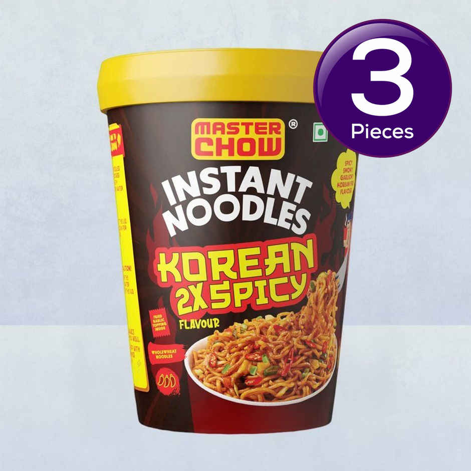MasterChow Korean Instant Cup Noodles - Korean 2X Spicy Flavour Veg Combo