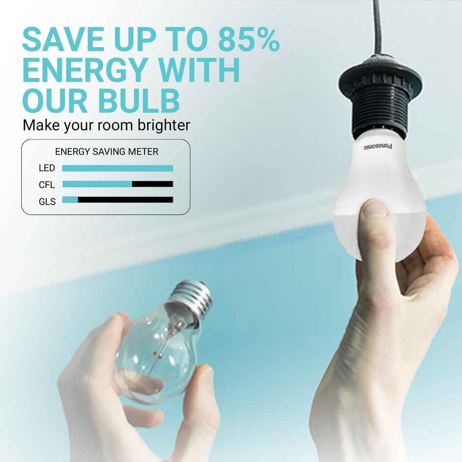 Panasonic 9W Led Bulb, Cool Day White 6500K | B22 Base Holder