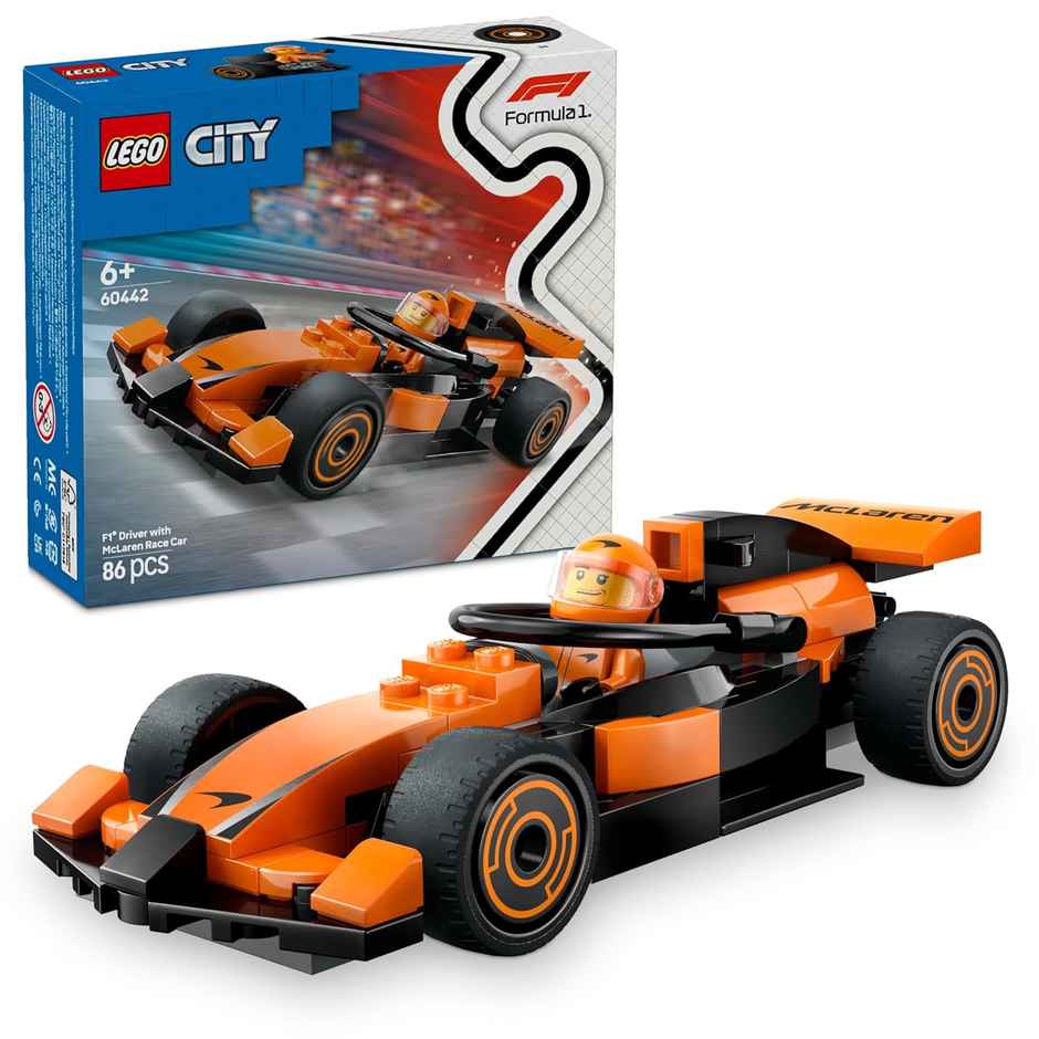LEGO City F1 Driver with McLaren Race Car Mini Vehicle Toy Playset 60442 Building Blocks Toys