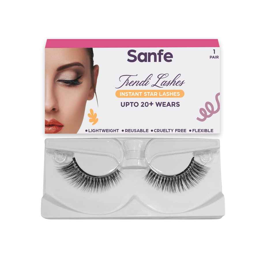 Sanfe Instant Star Lashes False Eyelash Long Lasting Natural Look With Glue G12 1 Pair