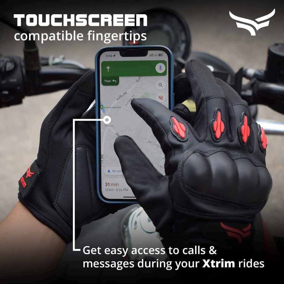 Xtrim Bike Riding Gloves | Black and Red | Medium)