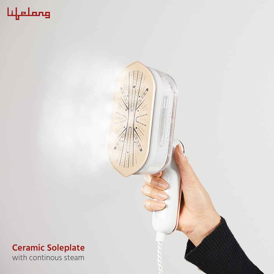 Lifelong 1250 W Steam Iron|Handheld GarmentSteamer with Rest Stand|Portable|90 ml Tank (LLGRMS901)