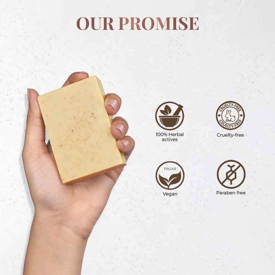 Just Herbs Hydrating Bathing Bar: Saffron & Malai For Deep Nourishment & Moisturization PACK OF 3