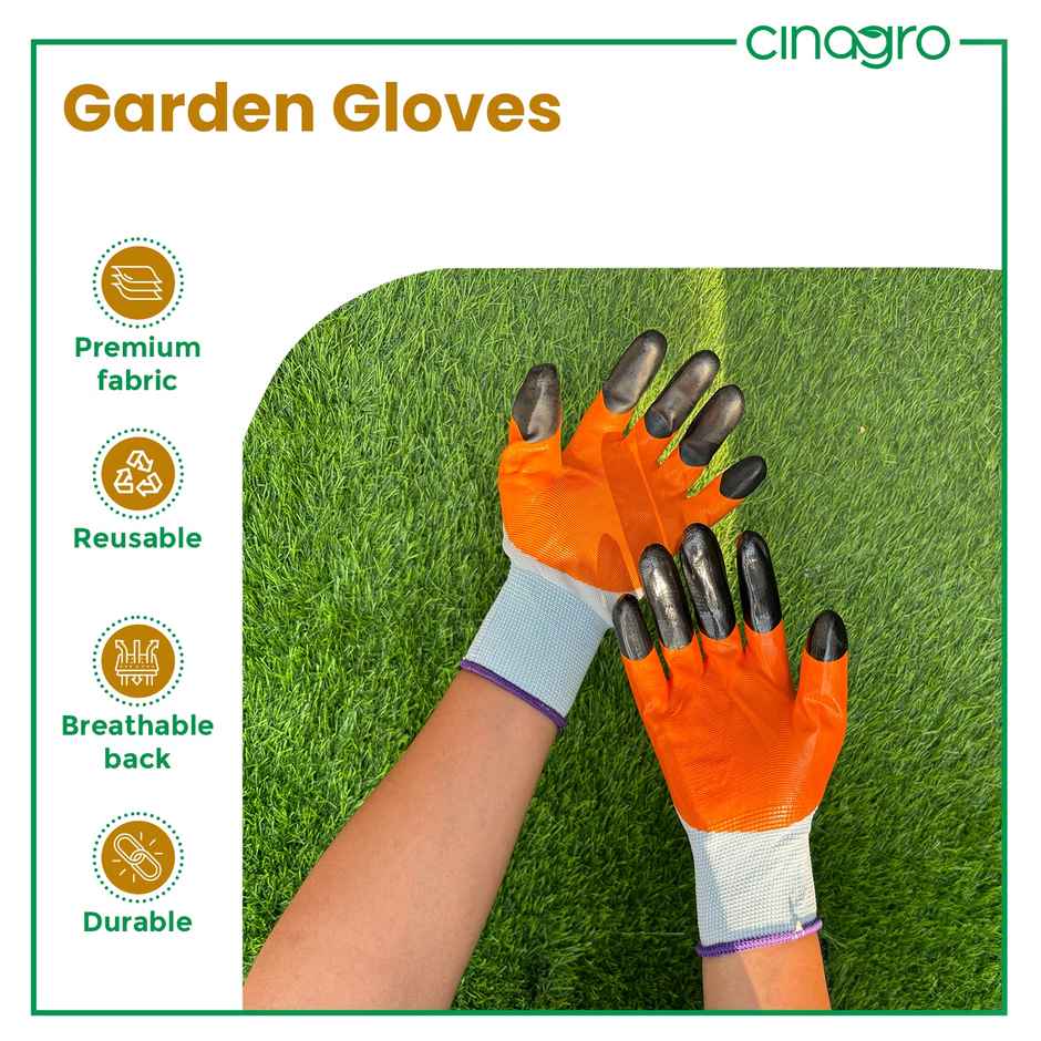 Cinagro Garden Gloves - Reusable & Durable Gloves for Gardening, Planting & Yard Work