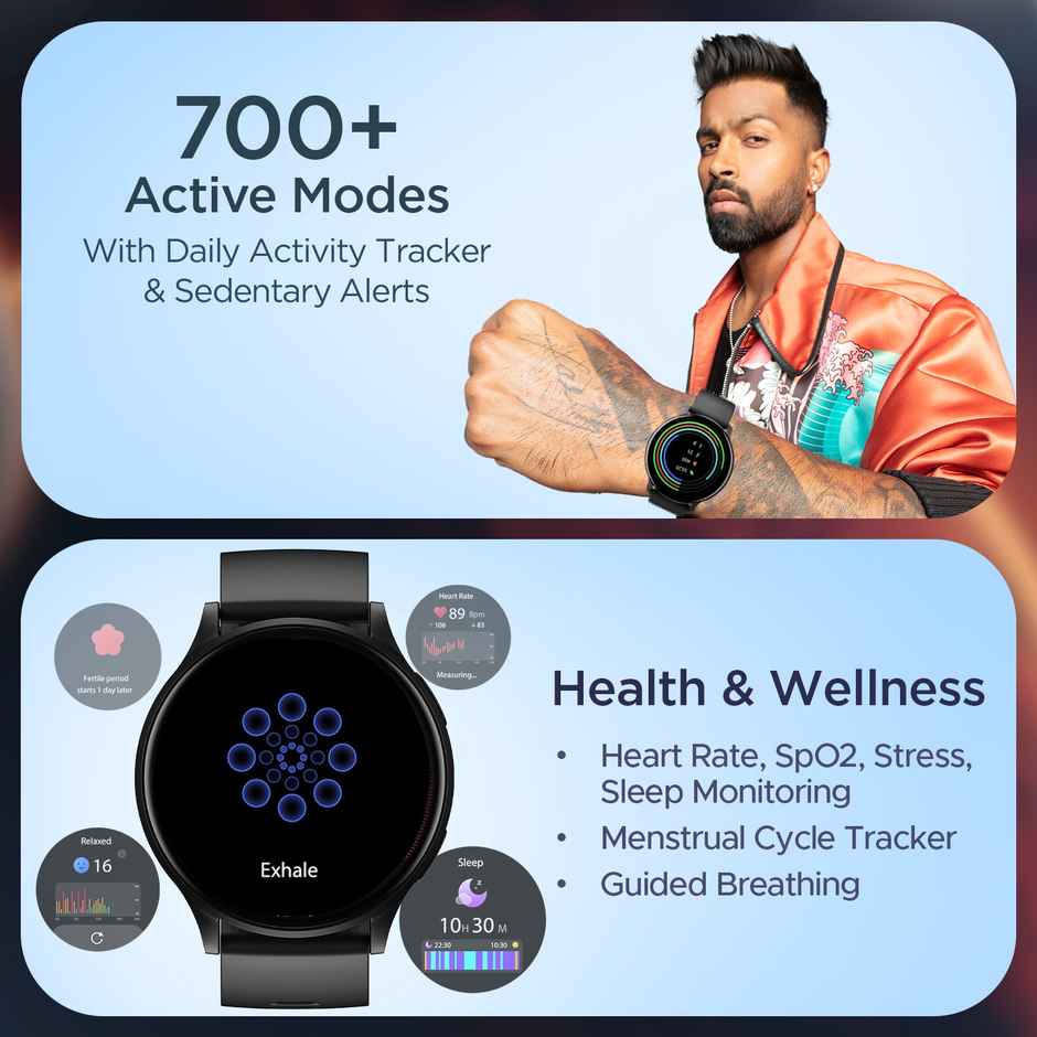 boAt Lunar Prime Smartwatch | 1.43" AMOLED Display | BT Calling - Charcoal Black
