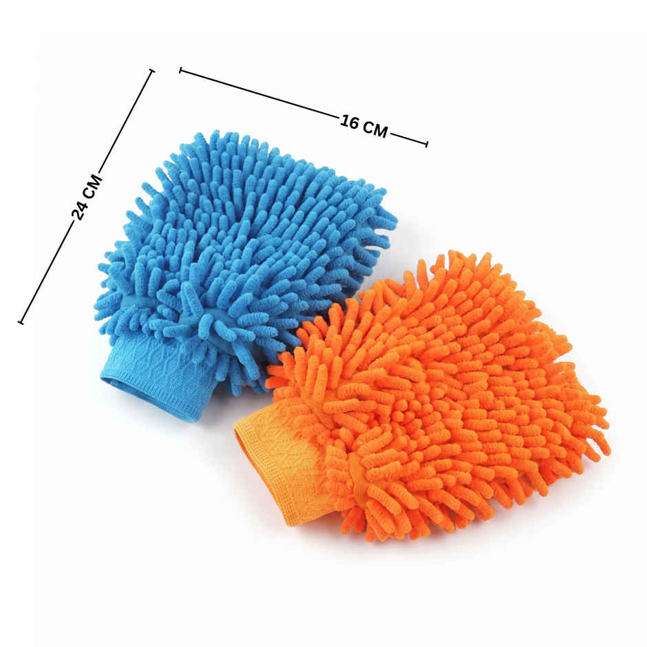 SE7EN Microfiber Cleaning Hand Gloves - Dusting Gloves for Furniture & Car Cleaning