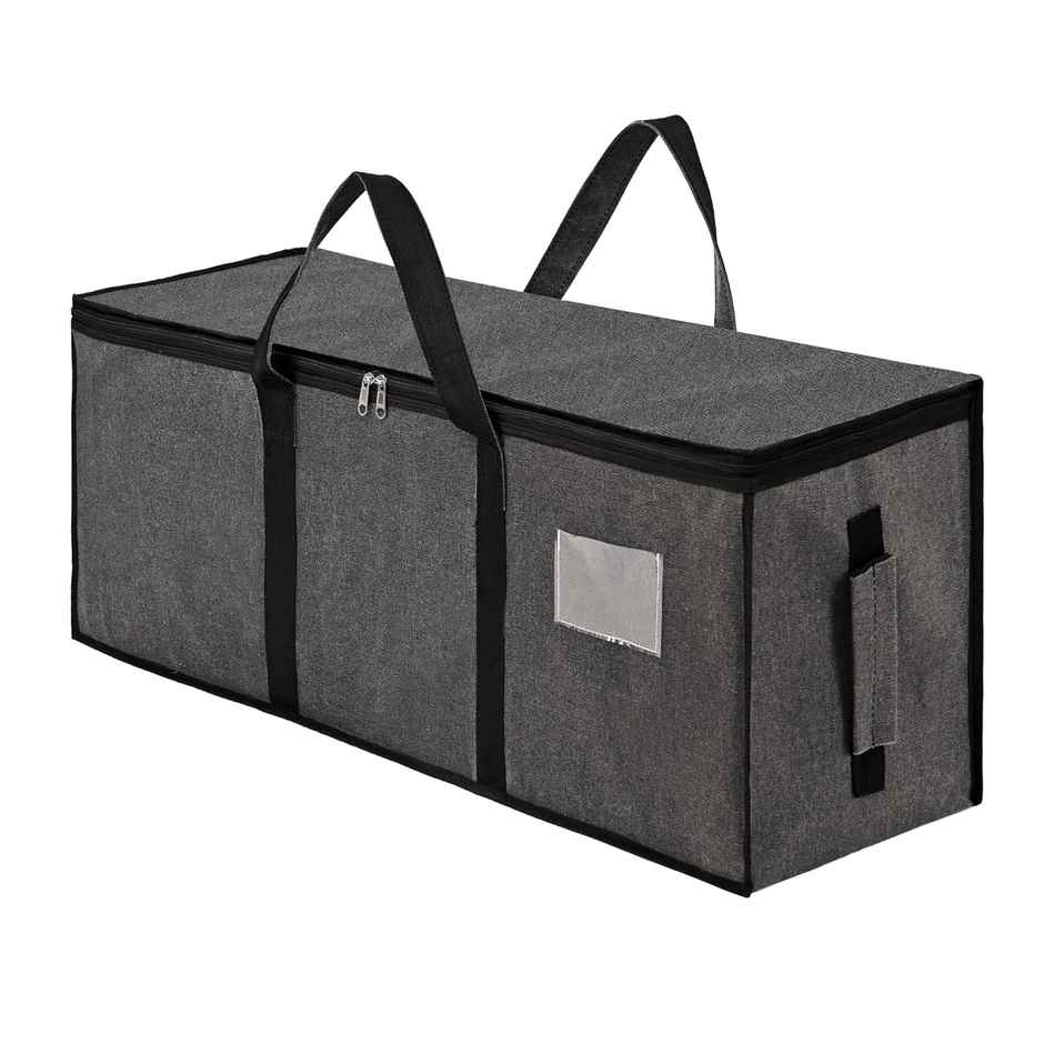 Kuber Industries Jumbo Storage Bags For Clothes Large With Zip & Handles | Dark Grey