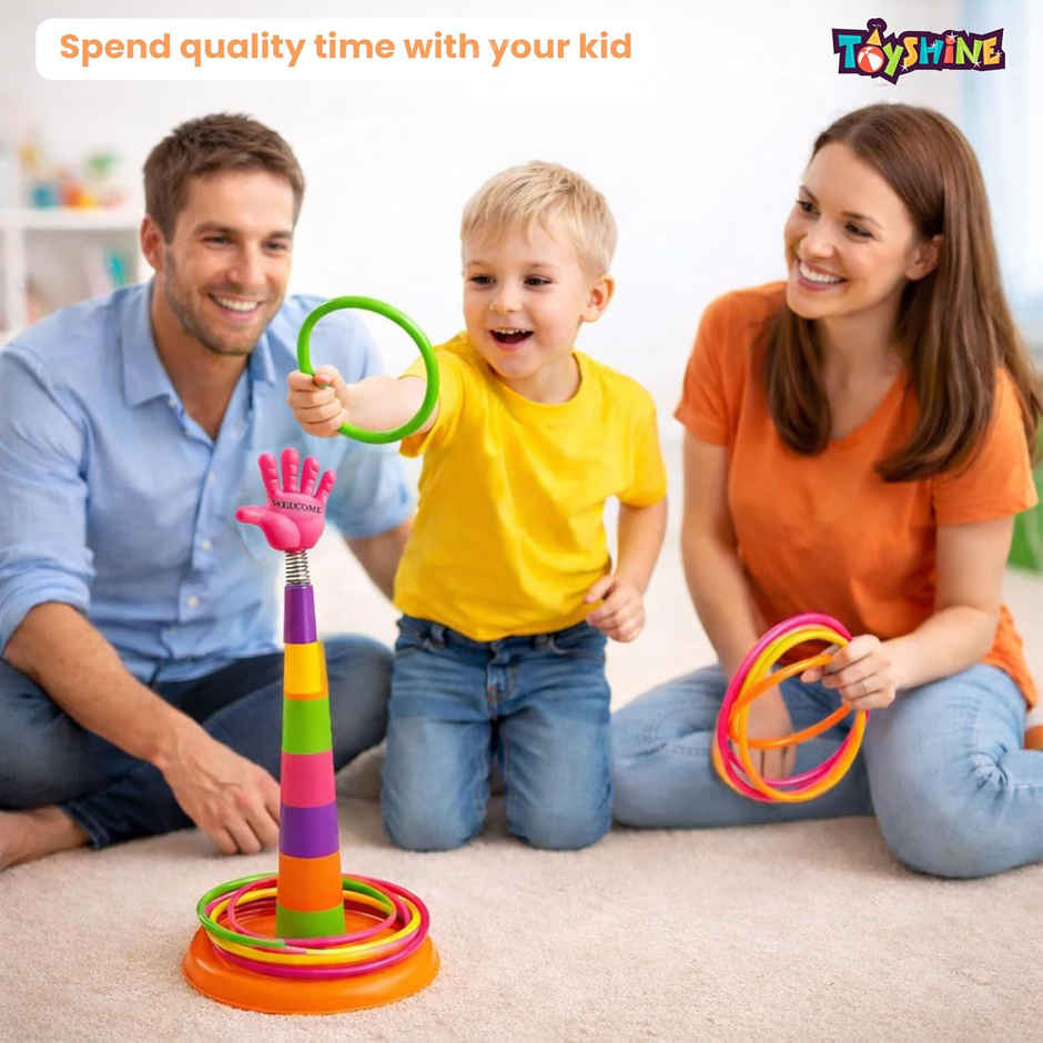Toyshine 2|in|1 Ring Toss Game | Shape Sorter & Aim & Strike Fun | Multicolour