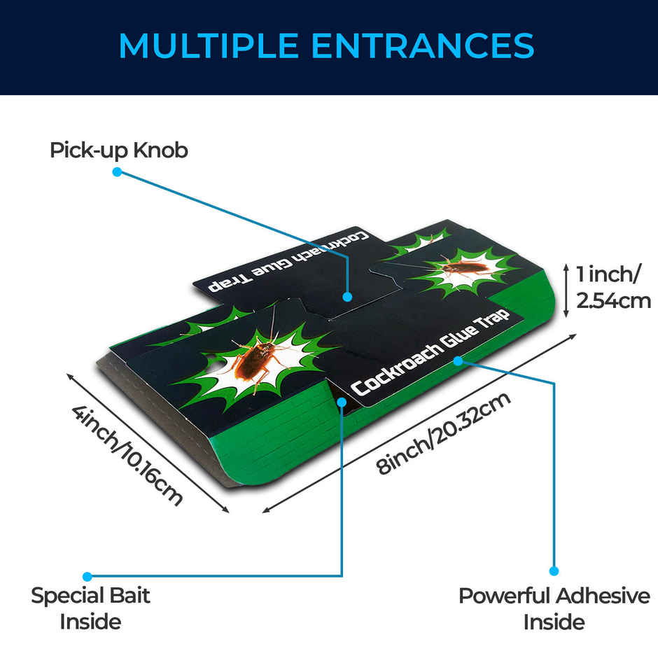 Lifekrafts Cockroach Sticky Glue Traps | Dark Blue & Green Color