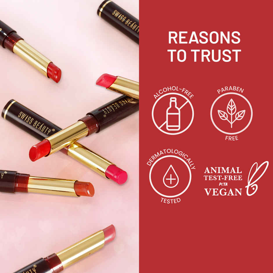 Swiss Beauty Non-Transfer Matte Lipstick | 09 Cute Nude