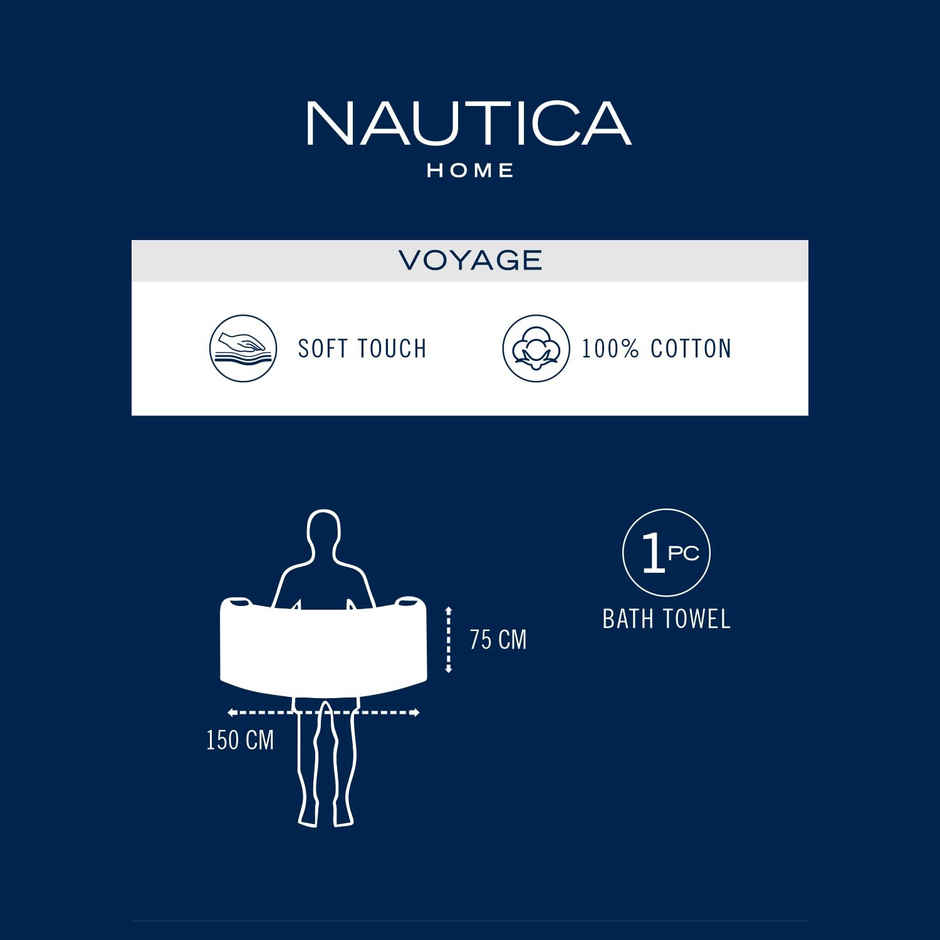 Nautica Designer 100% Cotton Beach & Bath Towel | Bath Towel | Voyage Geometrical | Green, Blue