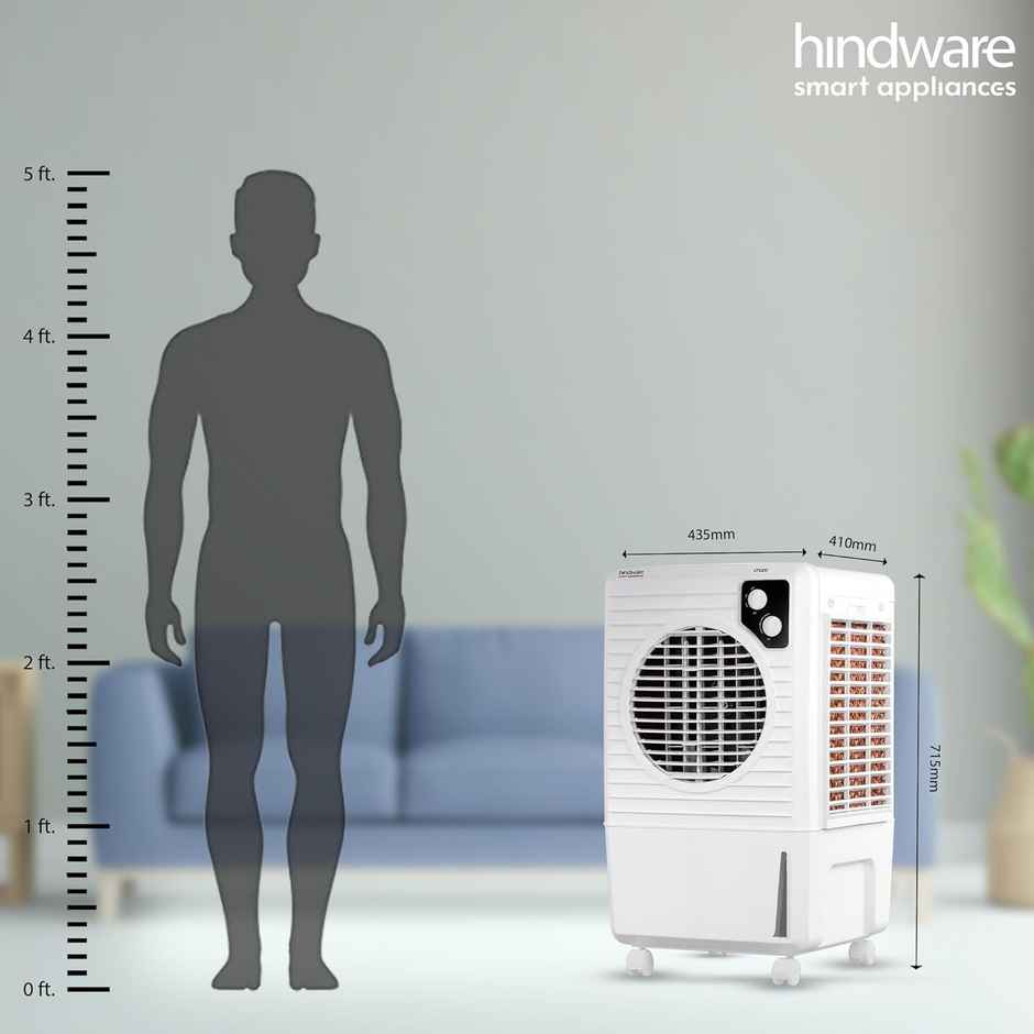 Hindware Smart Appliances | Cruzo 25l Personal Air Cooler | Dust Free Filter - Black & White