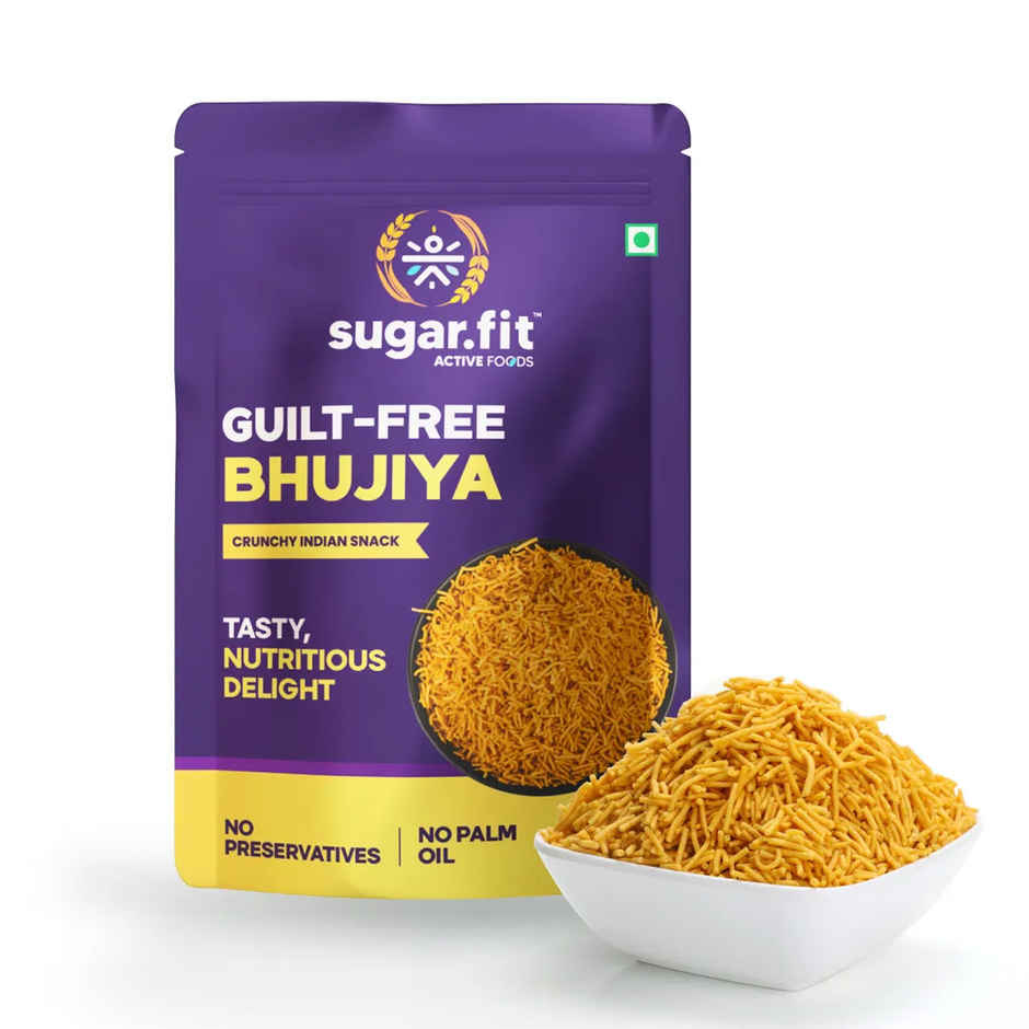 Sugar.fit Guilt-Free Bhujiya - Diabetic Snacks, Rich in Protein, Low Gi Bhujia Namkeen, No Palm Oil
