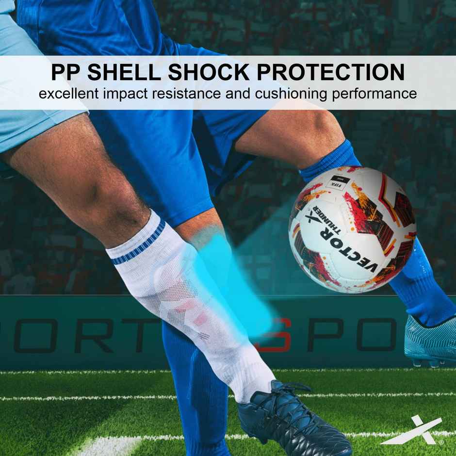 Vector X France Football Shin Guard With Adjustable Velcro Strap | L, France